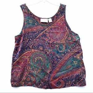 Victoria's Secret Gold Label Silk Paisley Tank M